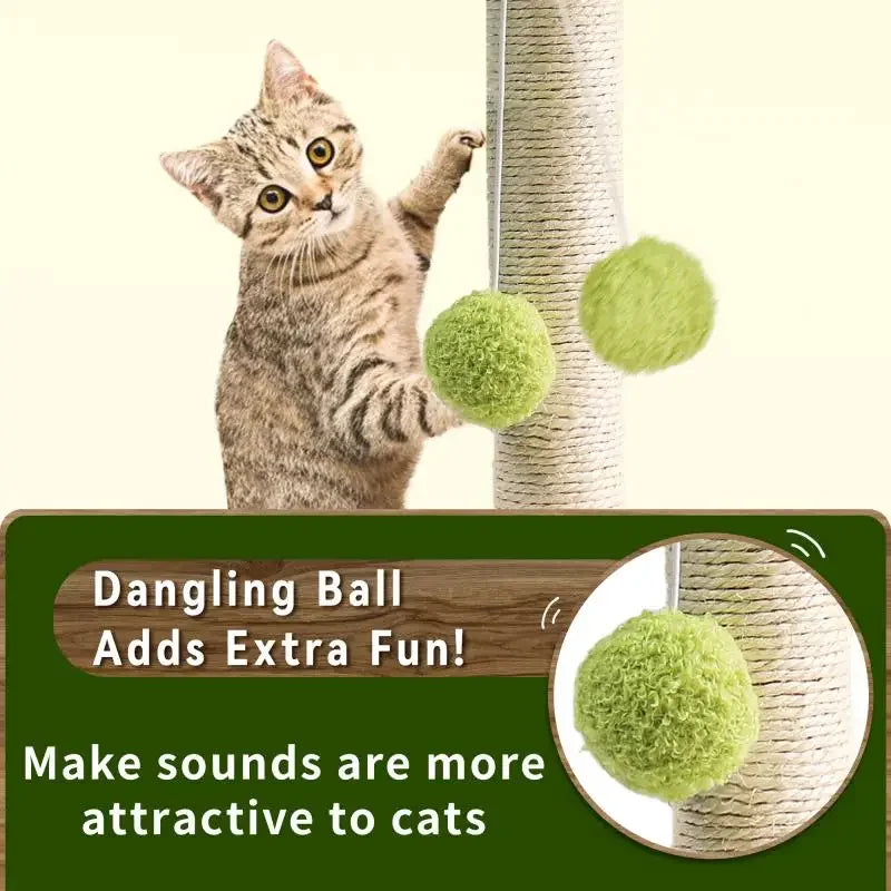 Cat Scratching Post - Cute Green Leaves Cat Scratching Posts 